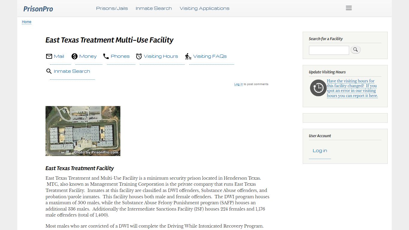 East Texas Treatment Multi-Use Facility - PrisonPro